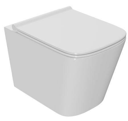 Унитаз подвесной безободковый Bau Stil PRO, быстросъемное тонкое сиденье дюропласт микролифт