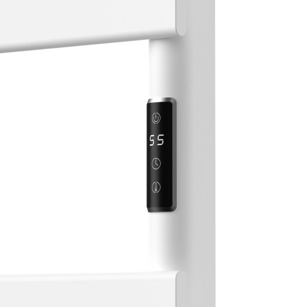 Полотенцесушитель дизайнерский электрический BAU Spectrum Black 94х50, подключение справа, белый матовый