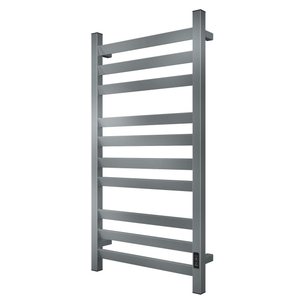 Полотенцесушитель электрический профильный BAU Hotel Veer Gun Grey 50х100, 10 планок, универсальный, темно-серый металлик
