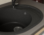 Мойка для кухни оборачиваемая овальная BAU Nimb Black stone 58х47, выпуск с сифоном в комплекте, черный камень
