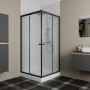 Душевой уголок BAU Stil Hit Black с поддоном 80x80х195, прозрачное закаленное стекло, черный профиль