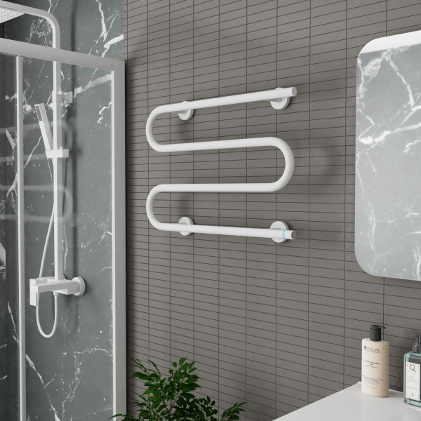 Полотенцесушитель электрический BAU M White 41,5х61,5, белый матовый