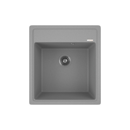Мойка для кухни врезная кварцевая в комплекте с сифоном BAU Stil Gray silk 46х51, серый шёлк