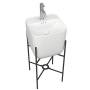 Раковина напольная с металлическими ножками и выпуском (BAU Soul белая + смеситель Dream, выпуск клик-клак белый)
