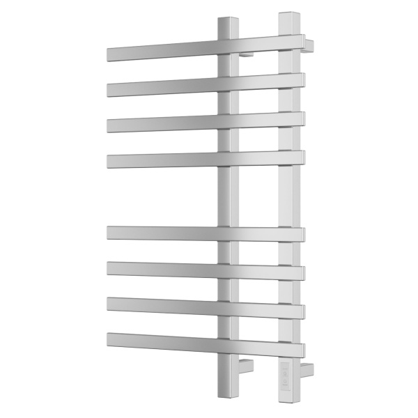 Полотенцесушитель дизайнерский электрический, профильный BAU Wind 50х80, 8 планок, нерж. сталь полированная