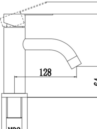 Раковина накладная прямоугольная BAU 48х37, с отв. под смеситель, белая + смеситель Dream и выпуск клик-клак белый