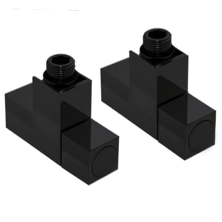 Полотенцесушитель водяной профильный Маргроид BAU В81/10 50х60, 2 вставки 3+3 размер 30*10, вентили 855-404, черный матовый RAL 9005