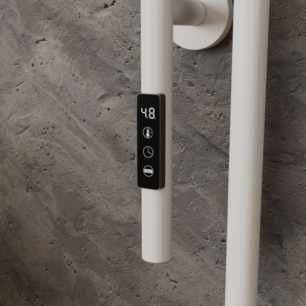 Полотенцесушитель дизайнерский электрический BAU Wall Clip White 120х30, белый матовый