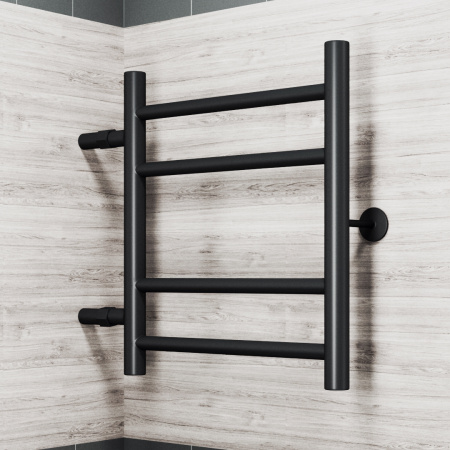 Полотенцесушитель водяной Маргроид BAU В10 40х50, П4 (2+2) боковое подключение 32, черный матовый RAL 9005