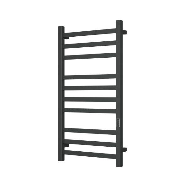 Полотенцесушитель электрический профильный BAU Hotel 50х100, 10 планок, универсальный, черный матовый RAL 9005