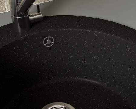 Мойка для кухни BAU Dream Pro D 48, без выпуска, черный камень