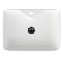 Раковина прямоугольная накладная BAU Cerama 48х37, с отверстием под смеситель, белая + выпуск клик-клак, черный