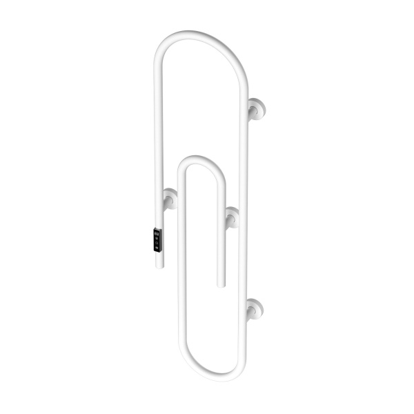 Полотенцесушитель дизайнерский электрический BAU Wall Clip White 120х30, белый матовый
