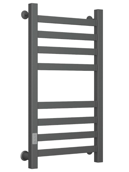 Полотенцесушитель электрический профильный Маргроид BAU Gun Grey В81/10 40х80 темно-серый металлик с таймером с таймером слева