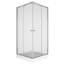 Душевой уголок BAU Stil Hit с поддоном 80x80х195, прозрачное закаленное стекло, хромированный профиль