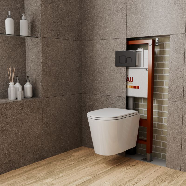 Комплект BAU 6 в 1: инсталляция BAU PRO, унитаз подвесной торнадо Bau Nimb Hurricane-2, сиденье дюропласт микролифт, кнопка смыва BAU Soul, черная матовая