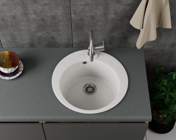 Мойка для кухни врезная кварцевая в комплекте с сифоном BAU Dream Jasmine 51, жасмин