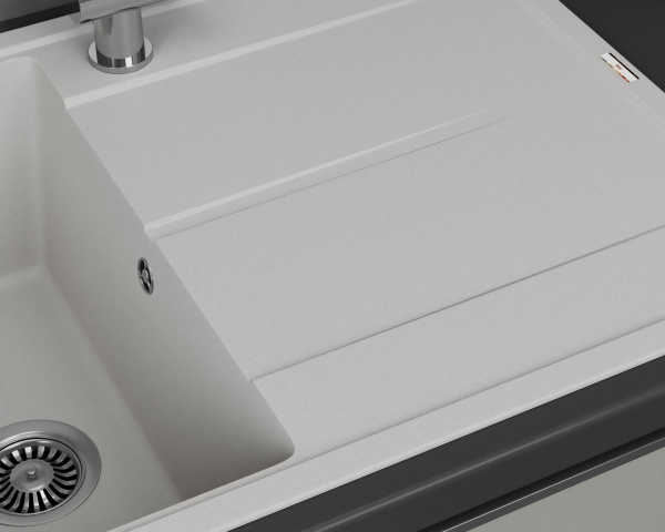 Мойка для кухни врезная кварцевая в комплекте с сифоном BAU Stil Jasmine 78х51, жасмин