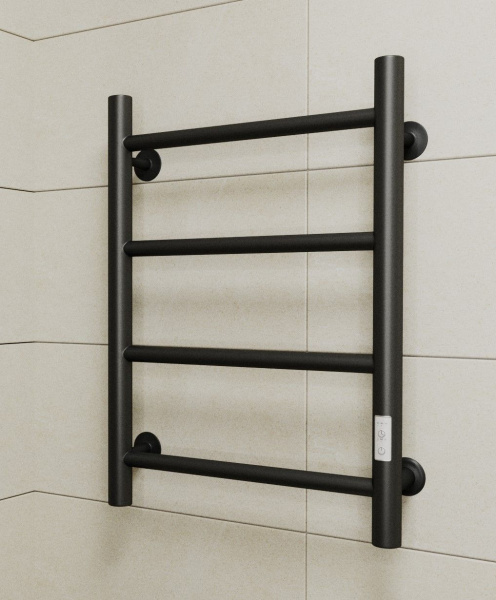 Полотенцесушитель электрический Маргроид BAU В10 40х60, П4 с таймером справа, скрытый монтаж черный матовый