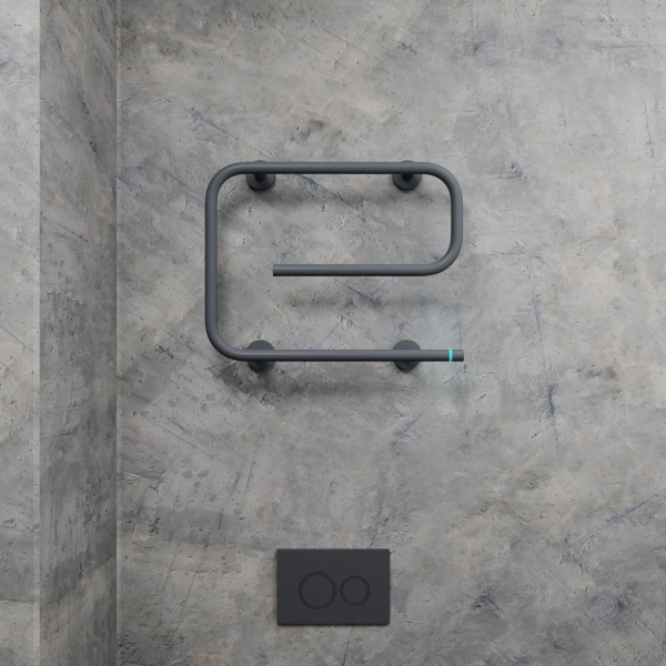 Полотенцесушитель электрический BAU E Gun Grey 41х53, темно-серый металлик