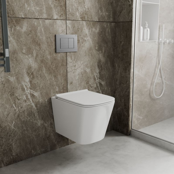 Комплект BAU 6 в 1: инсталляция BAU PRO, унитаз подвесной безободковый Bau Stil PRO, сиденье быстросъемное микролифт, клавиша BAU Stil антивандальная, нержавеющая сталь