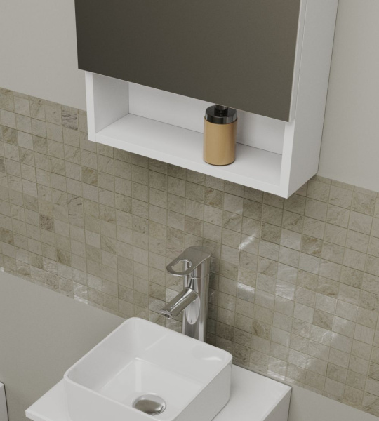 Шкаф-зеркало для ванной Bau Dream 50, белый