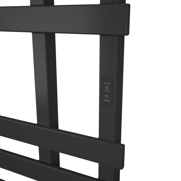 Полотенцесушитель дизайнерский электрический, профильный BAU Blizzard 50х70, 6 планок, черный матовый RAL 9005