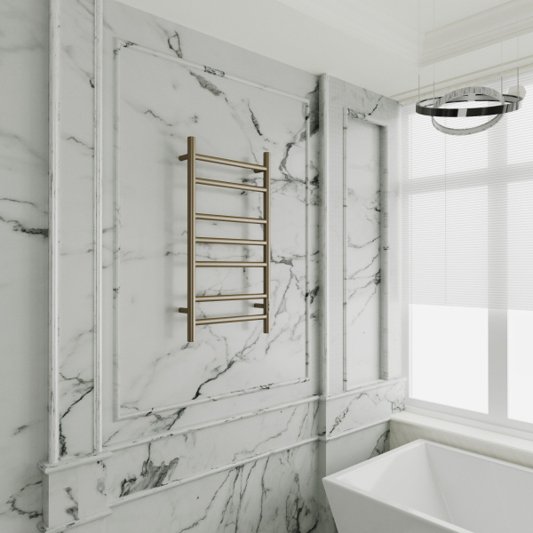 Полотенцесушитель электрический BAU Stil 40х80, 7 планок, универсальный, антикварная бронза