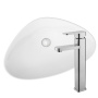 Раковина накладная со смесителем (BAU Triangle 59х39, белая + смеситель для раковины высокий Potato Hotel, хром)