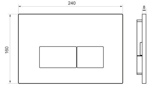 Кнопка смыва BAU Hotel для инсталляции, хром Q00007