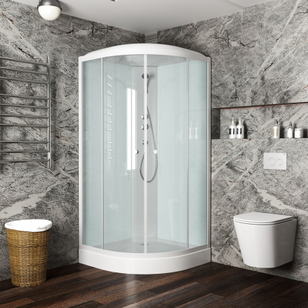 Душевая кабина BAU Dream 90x90х215, прозрачное закаленное стекло, белая