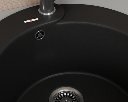 Мойка для кухни врезная кварцевая в комплекте с сифоном BAU Dream Anthracite 51, антрацит