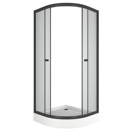 Душевой уголок BAU Dream Hit Black с поддоном 80x80х195, прозрачное закаленное стекло, черный профиль