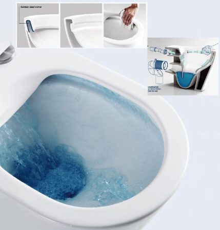 Комплект BAU 6 в 1: инсталляция BAU PRO, унитаз подвесной безободковый Bau Spectrum PRO, быстросъемное сиденье микролифт, кнопка смыва BAU Soul, хром