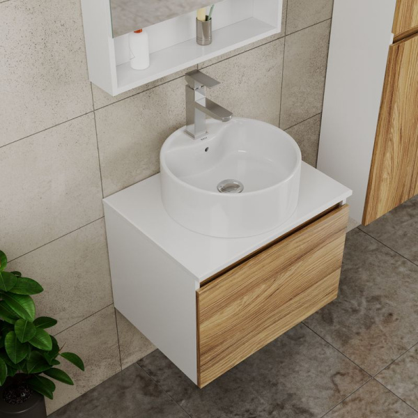 Комплект для ванной, 4 предмета (тумба Bau Dream 80 + раковина BAU Stil 50х40, белая + смеситель Hotel Still, выпуск клик-клак, белый)