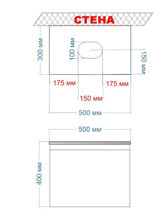 Тумба с раковиной (тумба подвесная Bau Dream Blackwood 50, графит + раковина санфаянс накладная прямоугольная BAU Hotel mini Размер 38х24)