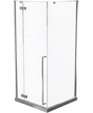 Душевой уголок квадратный BAU Stil pattern 90х90х200, с поддоном 12,5 см, закаленное стекло 6 мм, профиль хромированный алюминий, с сифоном