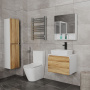 Комплект для ванной, 3 предмета (Тумба Bau Dream Blackwood 50, раковина BAU Mini 38х24, смеситель для раковины высокий Hotel Black, черный)