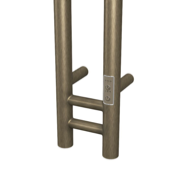 Полотенцесушитель дизайнерский электрический, BAU Stella 10х80, 2 коллектора, 1 крючок, антикварная бронза