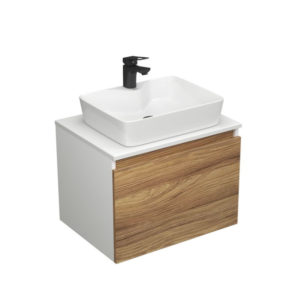 Комплект для ванной, 3 предмета (тумба Bau Dream Blackwood 60 + раковина BAU Cerama 48х37, с отверстием под смеситель, белая, смеситель Cerama Black)