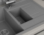Мойка для кухни оборачиваемая, полуторная чаша с крылом BAU Stil Gray stone 77х50, выпуск с сифоном в комплекте, серый камень