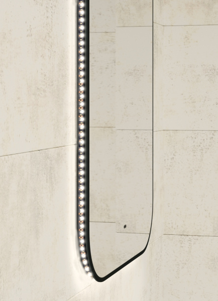 Зеркало Bau Black Rand 40х70, с LED фоновой подсветкой, бесконтактным сенсором, черной окантовкой