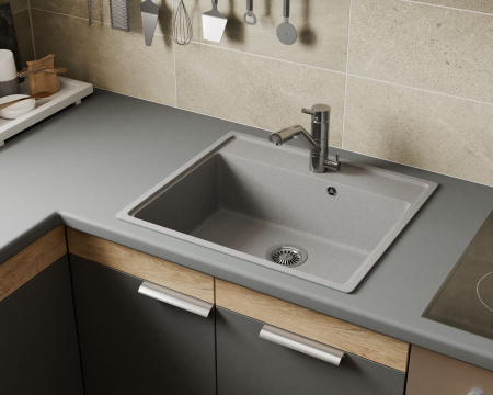 Мойка для кухни BAU Stil Pro 57х50, без выпуска, серый камень