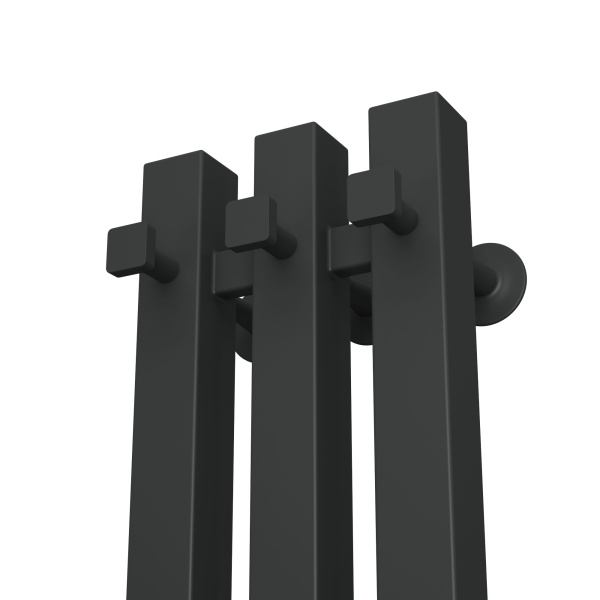 Полотенцесушитель, дизайн-радиатор электрический квадратный профиль Маргроид BAU Inaro III 150х12, черный матовый RAL 9005 с таймером