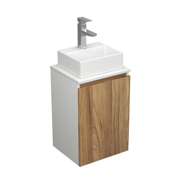 Комплект для ванной, 3 предмета (Тумба под раковину Bau Blackwood 40 + раковина BAU 33х28, смеситель Hotel Still, нержавеющая сталь)