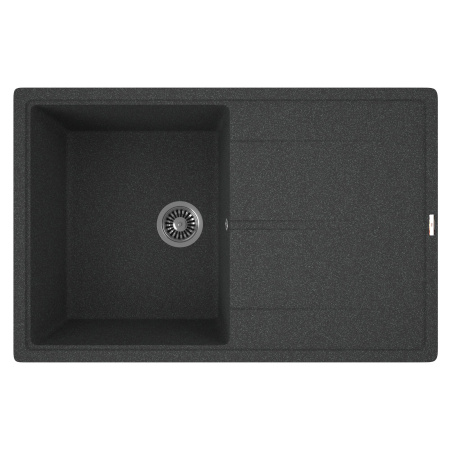 Мойка для кухни врезная кварцевая в комплекте с сифоном BAU Stil Black 78х51, черный