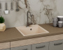 Мойка для кухни врезная кварцевая в комплекте с сифоном BAU Stil Sand 46х51, песочный
