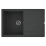 Мойка для кухни врезная кварцевая в комплекте с сифоном BAU Stil Black 78х51, черный