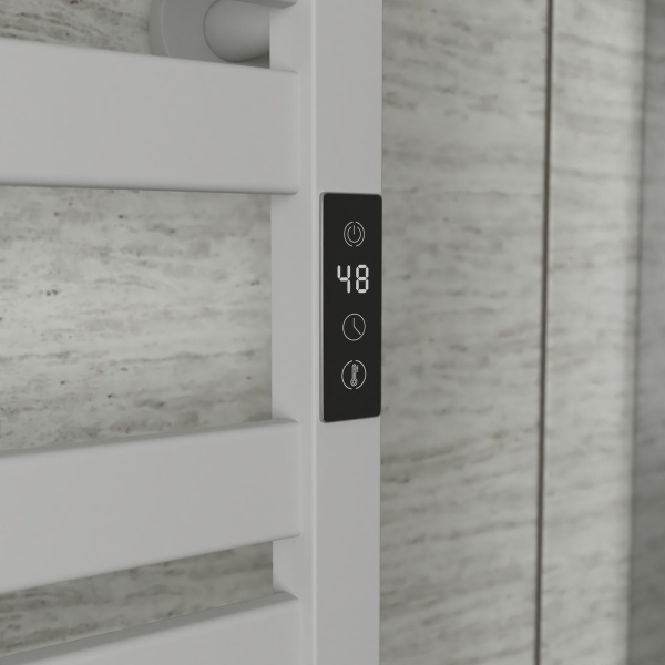 Полотенцесушитель дизайнерский электрический BAU Elite White 53х52, подключение справа, белый матовый