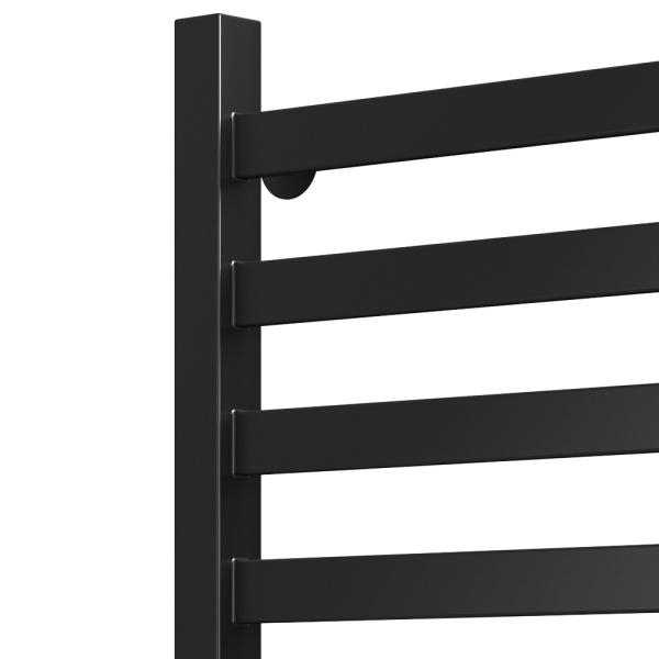 Полотенцесушитель электрический профильный Маргроид BAU В81/10 50х80, 2 вставки 4х4 размер 30*10, черный матовый RAL 9005 с таймером справа